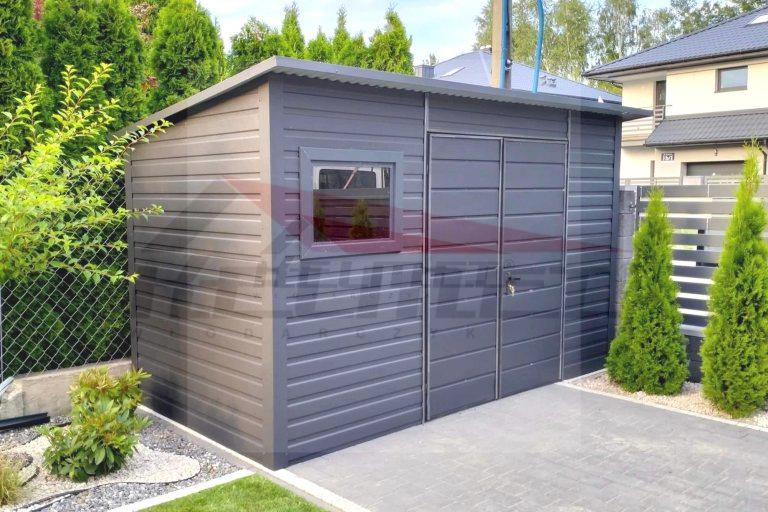 Domek ogrodowy - altana spad do tyłu akryl grafit 3m x 1,5m