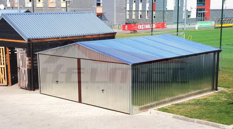Garaż blaszany dwuspadowy ocynk 6m x6m