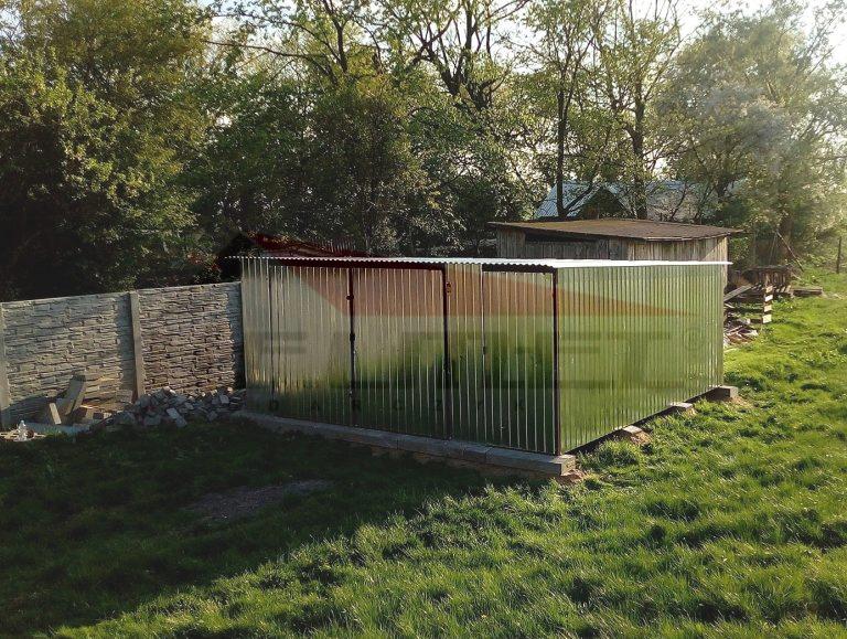 Garaż blaszany spad do tyłu ocynk 5m x 5m